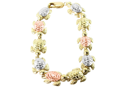 Three Tone Plated Tortoise Bracelet